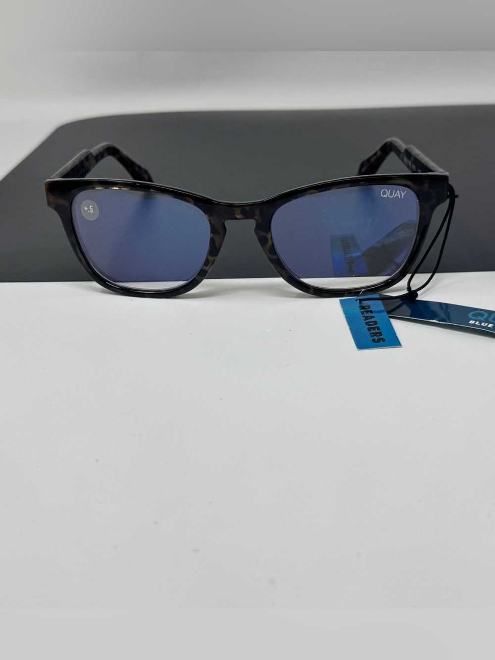 Quay Hardwire Mini Blue Light Glasses reading glasses +0.50  tortoise